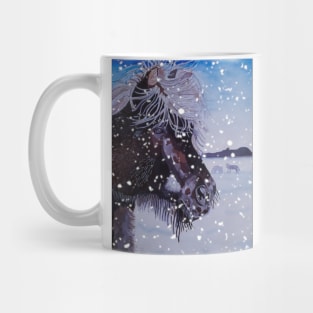 Icelandic Horse in Snowstorm Mug